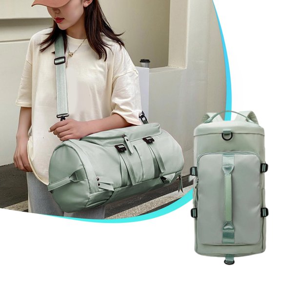 Dry Wet Separation Fitness Backpack with Shoe Compartment, Large Capacity Oxford Travel Gym Bag, Multi Carry Sports Duffel for Swimming Workout and Weekend Getaways