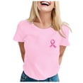thumbnail image 2 of Cancer Shirts for Women Pink Ribbon Graphic Tees Short Sleeve Crewneck Cancer Awareness Shirt, 2 of 5