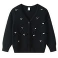 thumbnail image 3 of KEXE Girl Sweaters Black Sweater For Girls Girls' Cardigans Sweater School Uniforms Cotton Long Sleeve Lightweight Outerwear Black 3-4 Years, 3 of 8