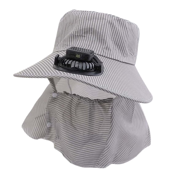 Beach Hats for Women , Hiking Hat Women , Wide Brim Hats for Men Solar Powered Fan Bucket Hat with UPF50 Sun for Outdoor Sports and Summer Activities