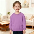 thumbnail image 5 of JIAYUE Boys Girls Sweatshirts Solid Color Side Slit Long Sleeve Crew Neck Pullover For Toddlers Casual Stylish Dailywear, 5 of 7