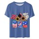 thumbnail image 3 of Camisetas de Manga Corta para las Mujeres, Blusa de Manga Corta de la Moda Del Día de la Independencia Hecha de Poliéster Cómodo para la Primavera Verano, Blusas de Manga Corta para las Mujeres, 3 of 7