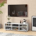 thumbnail image 2 of Topbuy Wood TV Stand TV Console Cabinet w/ 6 Open Compartments 3 Adjustable Shelves Adjustable Footpads 6 Cubby Media Console Center for TVs, 2 of 10