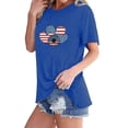 thumbnail image 3 of Tops Cortos para Mujeres Bandera de Moda Impresa Cuello Redondo, Camiseta de Manga 3/4 para Uso Diario, Casero Y Cómodo, 3 of 4