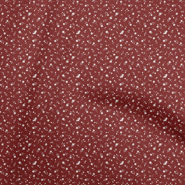 oneOone Silk Tabby Maroon Fabric Floral Craft Projects Decor Fabric Printed By The Yard 42 Inch Wide