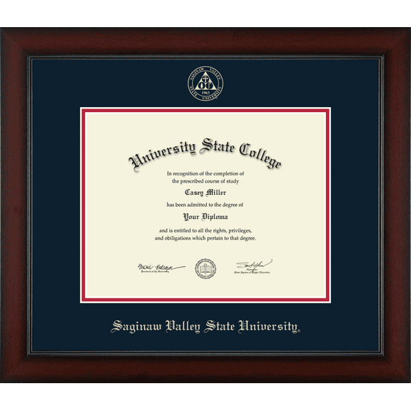 Saginaw Valley State University Diploma Frame, Document Size 11" x 8.5"