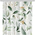 thumbnail image 4 of Abstract Eucalyptus Leaves Shower Curtains Sage Green Gold Branches Leaf Nature for Bathroom Farmhouse Style Home Decor Waterproof Polyester Fabric Shower Curtain with Hooks, 72x84 Inch, 4 of 6