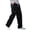 Black, variant on Migroa Mens Baggy Jeans Elastic Waist Denim Casual Loose Fit Wide Leg Cargo Pants with Drawstring Streetwear Pants Black L