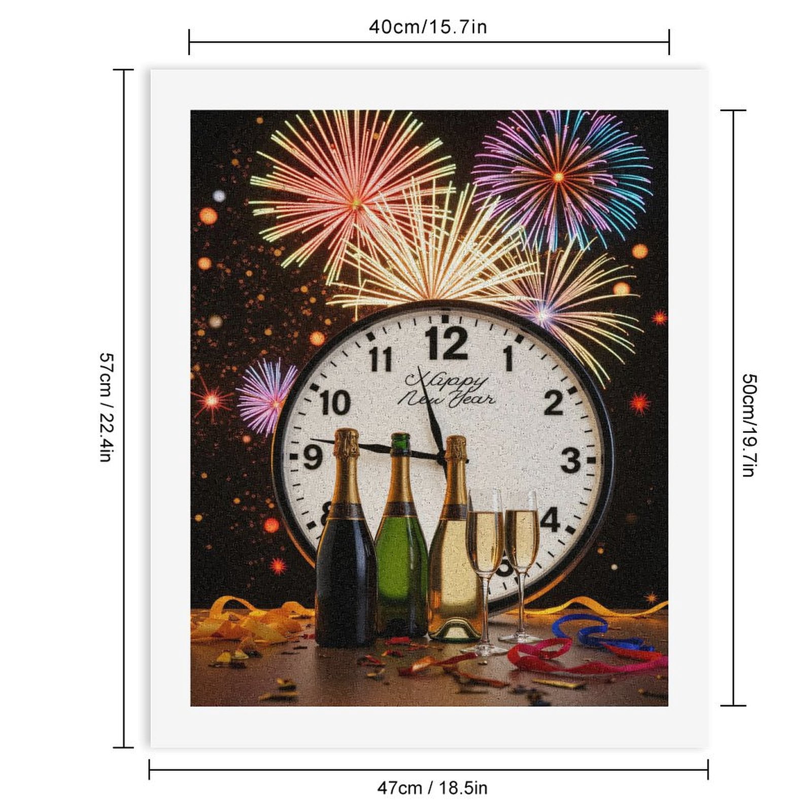 Paint By Numbers Kit for Adults Beginner - DIY Celebration Midnight Countdown Scene Canvas Painting Kits for Adults, Frameless Paint By Number for Adults for Home Wall Decor 16x20 Inch