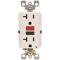 Leviton R12-GFNT2-0RW GFCI Duplex Receptacle, 2 -Pole, 20 A, 125 V, Back, Side Wiring, NEMA: 5-20R, White