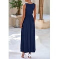 thumbnail image 2 of Vestido largo PRETTYGARDEN para mujer, verano 2025, con volantes, azul marino, 2 of 9