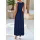 thumbnail image 2 of Vestido largo PRETTYGARDEN para mujer, verano 2025, con volantes, azul marino, 2 of 9