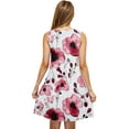 thumbnail image 4 of Ovzne Robes pour Femmes Robe d'Été Robe Décontractée Grande Taille Sans Manches Col Rond Courte Robe Florale Robe de Vacances Liquidation, 4 of 5
