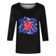 thumbnail image 4 of Fiudx Ofertas Flash Del Día Solo En Línea Blusas de Manga 3/4 para Mujer, Camisa con Estampado Vintage, Informal, Manga 3/4, Cuello Redondo, Blusa Estilo Túnica Boho, 4 of 4