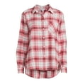 thumbnail image 6 of Time and Tru Women's Button Down Flannel Shirt with Long Sleeves, Sizes XS-3XL, 6 of 6