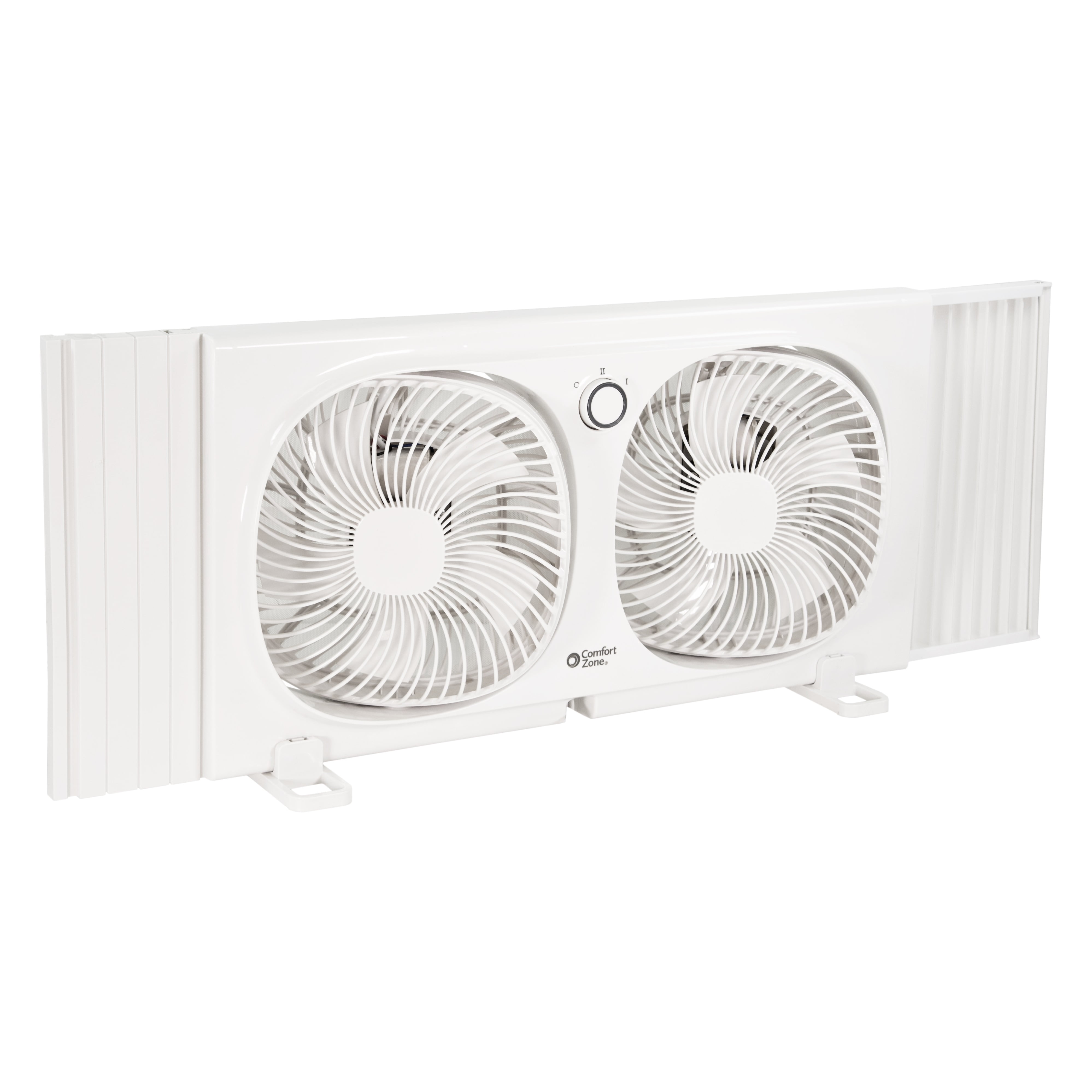 Comfort Zone 9" 2Speed Dual Window Fan with 180° Rotating Fans