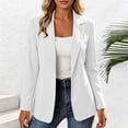 thumbnail image 4 of hoksml Women's Blazer Jackets, Open Front Notched Lapel Long Sleeve Pockets Stretch Fabric Loose Fit Casual Office Outerwear, 4 of 5