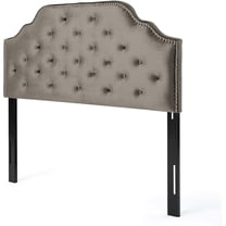 Christopher Knight Home Silas Velvet Headboard, Queen / Full, Grey / Black
