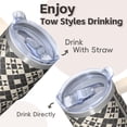 thumbnail image 4 of 20oz Geometric Design Stainless Steel Cup with Handle, Insulated Double Wall Travel Coffee Tumbler Leak-Proof, 4 of 5