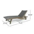 thumbnail image 2 of Leah Outdoor Wicker and Wood Chaise Lounge with Pull-Out Tray, Set of 4, Gray, 2 of 7