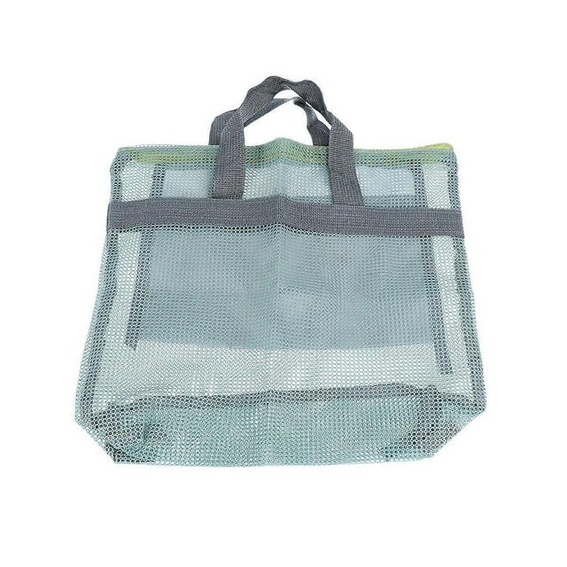 Here's a polished product description for your **Large Capacity Mesh Tote Bag with Zippered Pocket – Sky Blue**:\n\n \n\n### **Large Capacity Mesh Tote