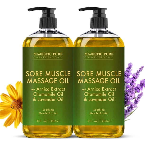 Aceite de masaje Majestic Pure Arnica Sore Muscle 240 ml (paquete de 2)
