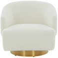 thumbnail image 4 of SAFAVIEH Couture Pollyanne Modern Boucle Solid Swivel Accent Chair, Ivory/Gold, 4 of 5