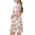 thumbnail image 2 of Fotbe Farm Cow Animal Vestido Largo de Moda para Mujer, Vestido Tipo Camiseta con Manga Corta y Estilo Casual a Rayas y Bloques de Color, 2 of 6
