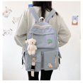 thumbnail image 2 of Mochila con Accesorios y Colgante de Felpa Lindas Mochilas estéticas para Mochila Escolar Mochila para niña-Azul, 2 of 5