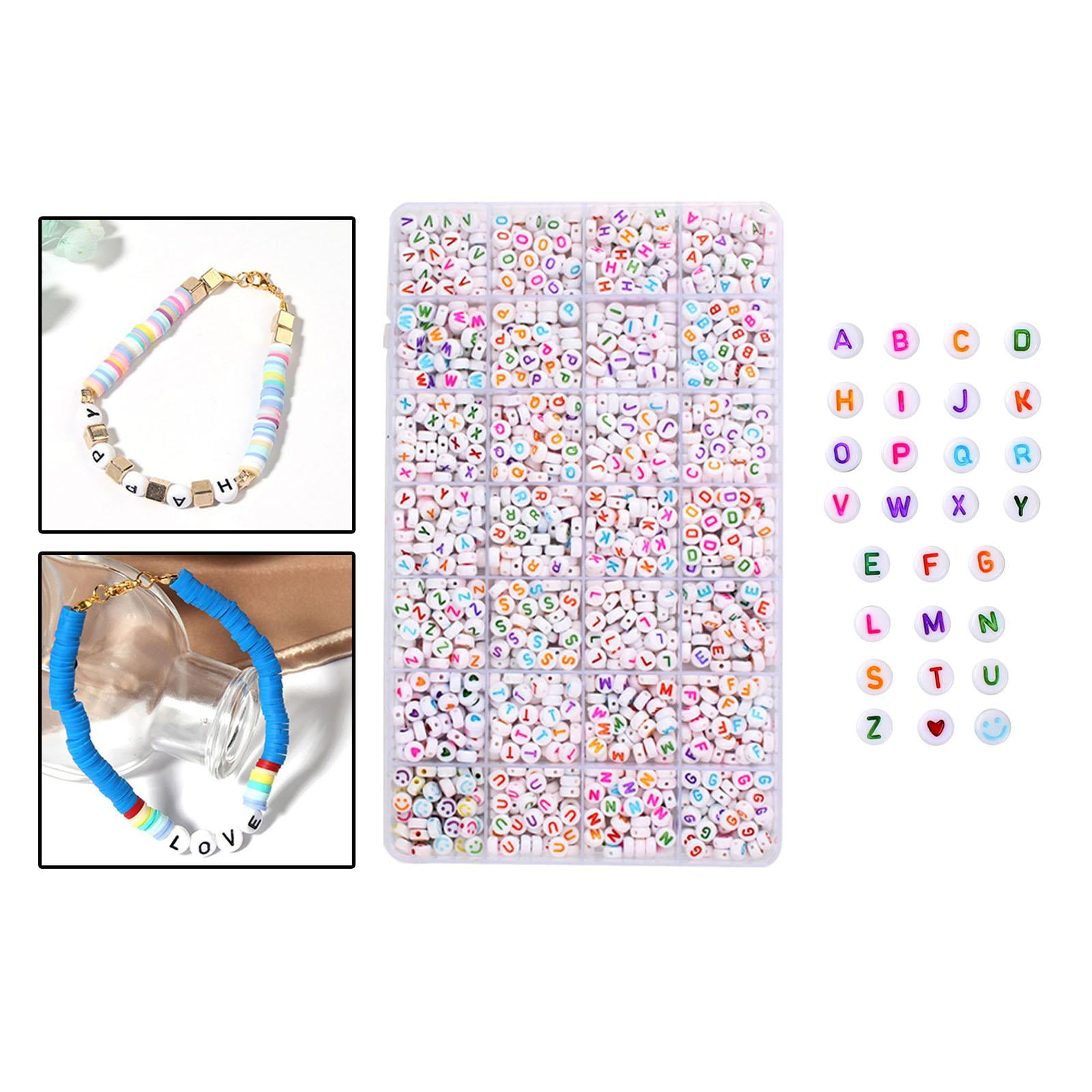 1200pcs Colorful Letter Beads for Beading,Acrylic Round A-Z