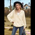 thumbnail image 4 of Sudadera con Capucha y Cremallera para Mujer, de Larga, Informal, de Gran Tamaño, con Bolsillos. Albaricoque M, 4 of 10
