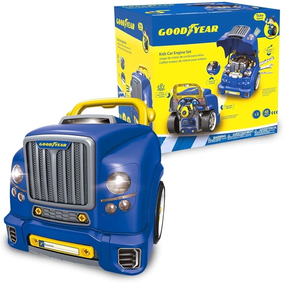 Good Year Pretend Play Take Apart Toy Engine Set for Kids - 48 Pcs Mechanic Toys Car Truck Fun Engine Toy for Children Age 3  by Red Toolbox