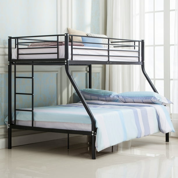 Bunk Beds Frame Metal Twin over Full Ladder Kids Teens Adult Dorm