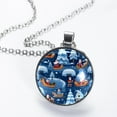 thumbnail image 2 of Christmas sled Glass Circular Pendant Necklace - Stunning Jewelry for Women, Necklaces for Every Occasion, 2 of 5