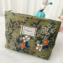 Floral Makeup Bag Travel Make Up Bag Zipper Toiletry Bag Small Cosmetics Bag for Women