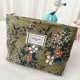 thumbnail image 1 of Bolsa de lona multifuncional, 2 piezas, bolsa para cosméticos con flores, bolsa para lápices y maquillaje, bolsa pequeña de pana para maquillaje, bolsa de lona para cosméticos para mujeres, cosmético, 1 of 4