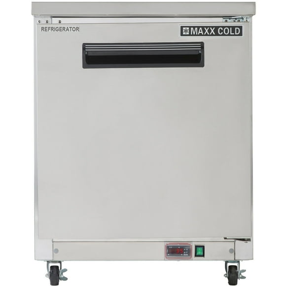 Maxx Cold Single Door Undercounter Refrigerator, 27.5"W, 6.5 cu. ft. Storage Capacity, in Stainless Steel