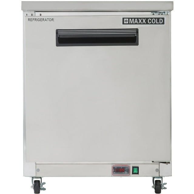 Maxx Cold Single Door Undercounter Refrigerator, 27.5"W, 6.5 cu. ft. Storage Capacity, in Stainless Steel