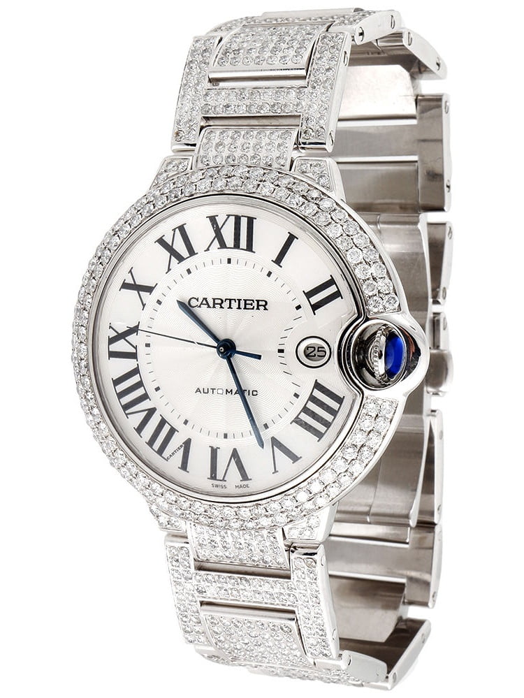 cartier mens watch with diamonds
