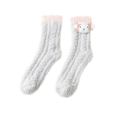 

Women Thicken Warm Cute Sleeping Home Floor Plush Furry Socks