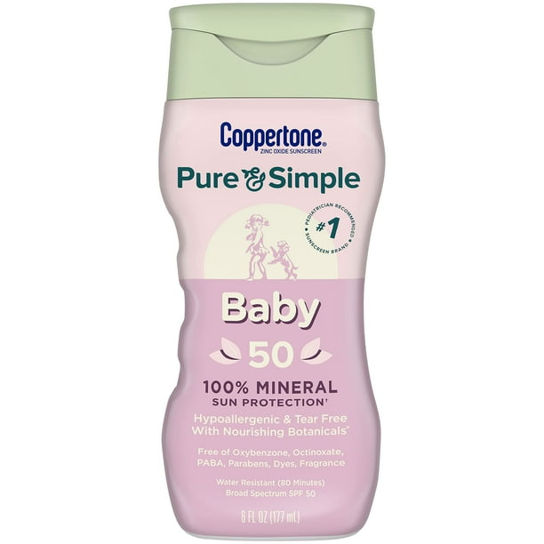 Loción de protección solar Coppertone Pure and Simple Baby SPF 50 177 ml