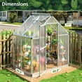 thumbnail image 5 of NETAJE 4'x 6'Quick Setup Polycarbonate Greenhouse with Window,Large Aluminum Walk-in Green House for Backyard/Outdoor,Sliver, 5 of 7