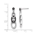 thumbnail image 2 of White Sterling Silver Earring Drop & Dangle Women'S Cubic Zirconia CZ Clear Black 30 mm 8, 2 of 2