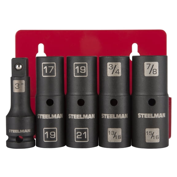 Steelman Pro 99439 5-Piece 1/2-Inch Drive 6-Point Thin-Wall Impact Flip Socket