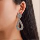 thumbnail image 2 of Farfi Bohemia - Pendientes colgantes con forma de lágrima hueca y relieve geométrico para mujer, regalo de joyería, oro rosa, 2 of 5