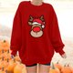 thumbnail image 2 of Top de suéter con estampado navideño de manga larga con cuello redondo para mujer primavera otoño Pompotops FGAJ10752, 2 of 5