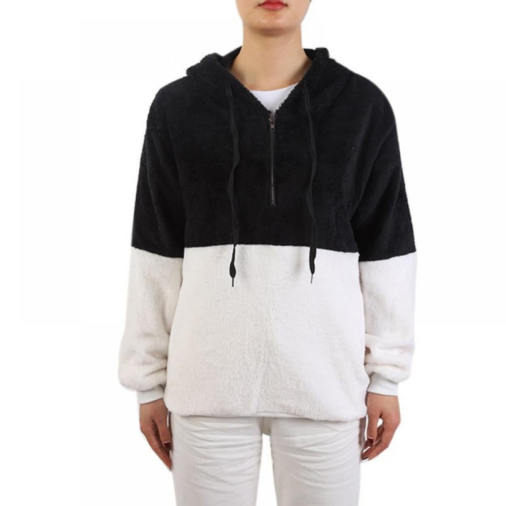plain long sleeve velvet loose hoodie