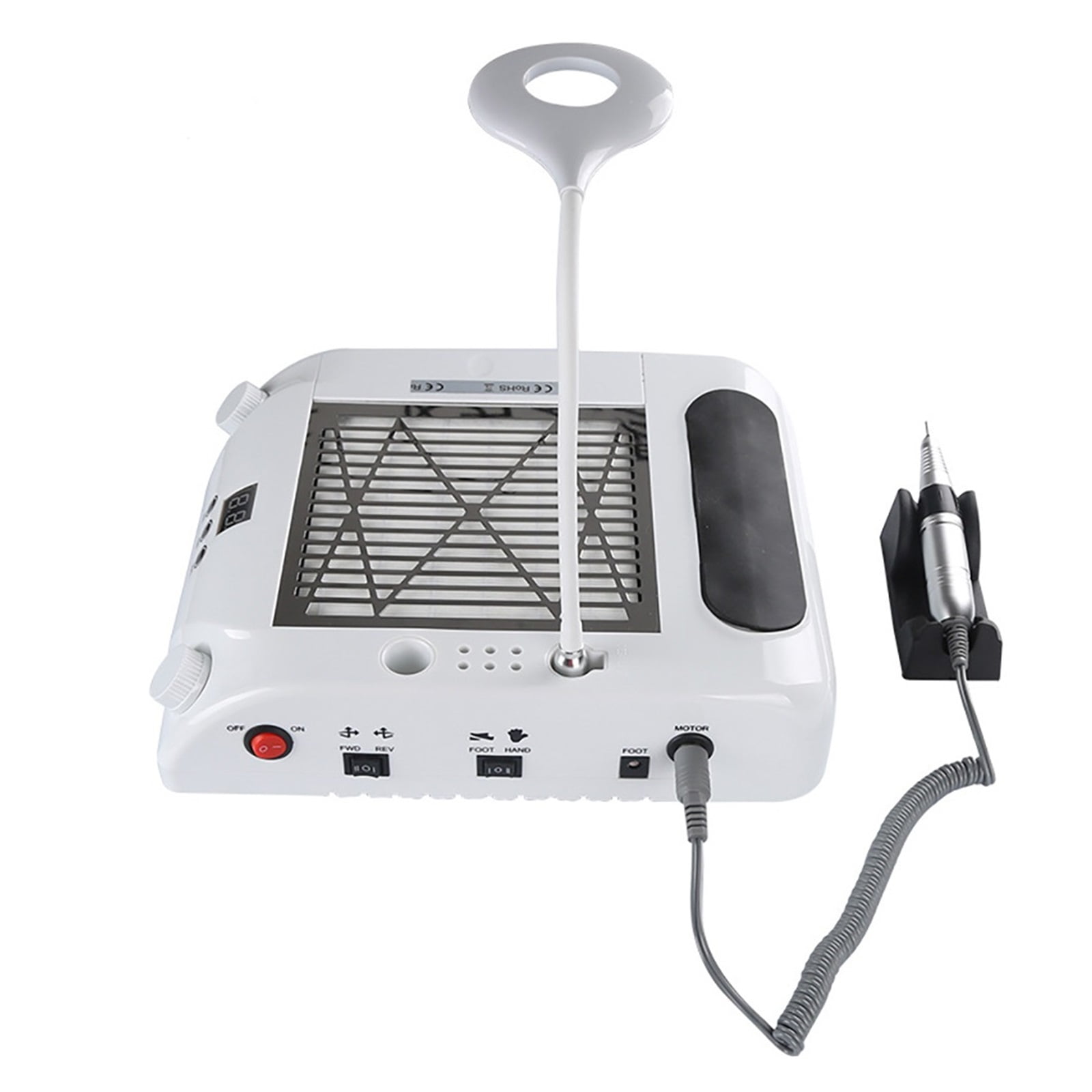108W Electric Nail Drill Machine 30000 RPM Nail Dust Vacuum Cleaner LED Lighting 54 LED UV Lamp 6 In 1 Electric Nail File