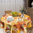 thumbnail image 6 of Fall Leaf Tablecloth Round Autumn Leaves Table Cloths Circular Table Cover Washable Polyester Tabletop for Dining Kitchen Picnic Party Decor 60 Inch, 6 of 7