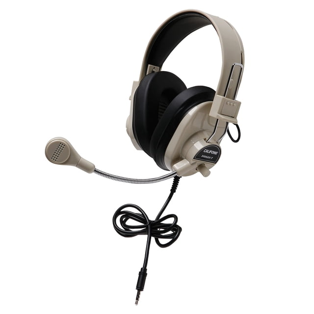 Auriculares estéreo multimedia Califone 3066AVT Deluxe con conector para auriculares, correa de plástico ABS resistente con "Comfort Sling" que distribuye mejor el peso para mayor comodidad, diadema t